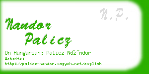 nandor palicz business card